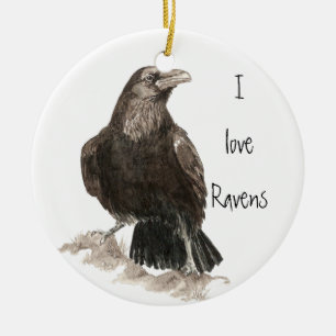 Ornamento De Cerâmica Eu adoro Ravens Ornament