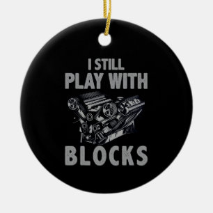 Ornamento De Cerâmica Eu Ainda Brinco Com Blocos Correndo