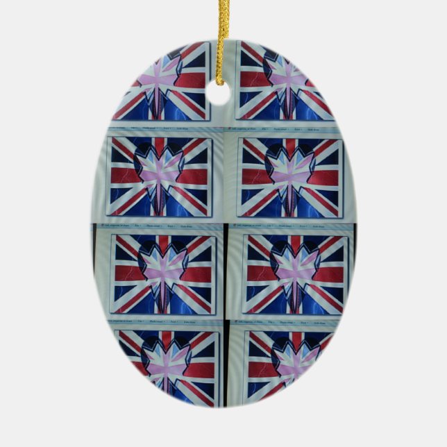 Ornamento De Cerâmica Eu amo a Inglaterra. (Frente)