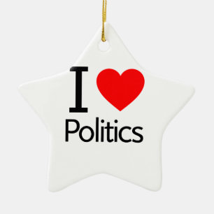 Ornamento De Cerâmica Eu amo a política