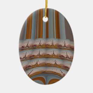 Ornamento De Cerâmica Eu amo a Torre Eiffel Paris com amor azul céu azul