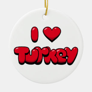 Ornamento De Cerâmica Eu Amo A Turquia