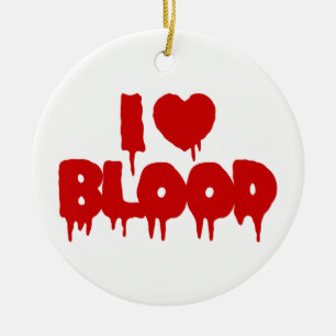 ORNAMENTO DE CERÂMICA EU AMO [AMO] SANGUE
