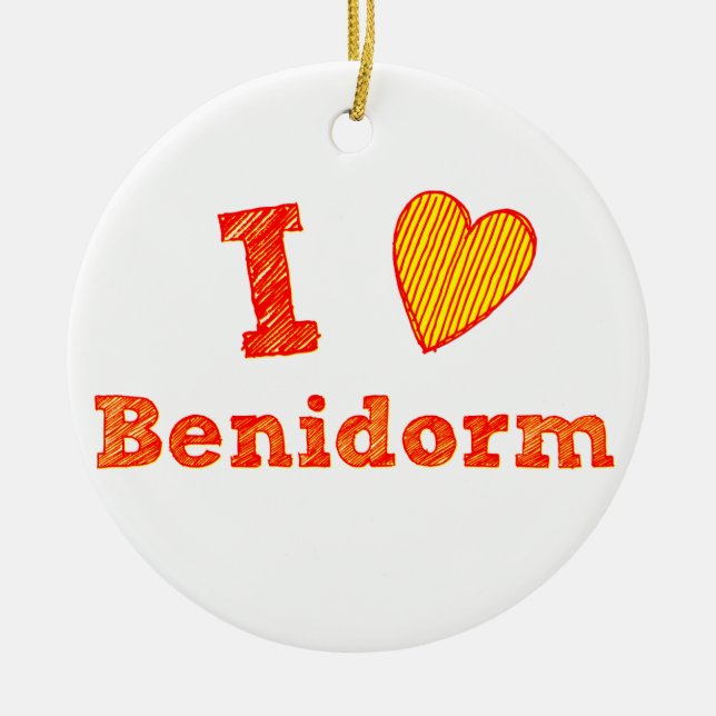 Ornamento De Cerâmica Eu amo Benidorm (Frente)