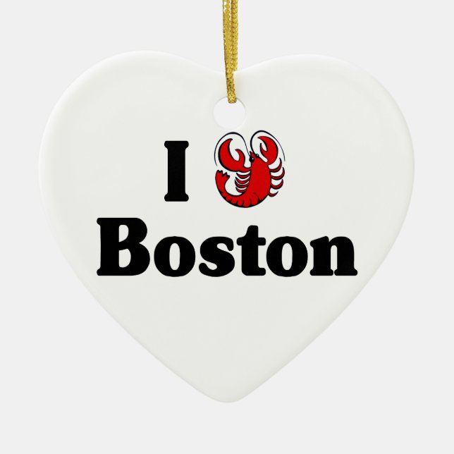Ornamento De Cerâmica Eu amo Boston ormanent (Frente)