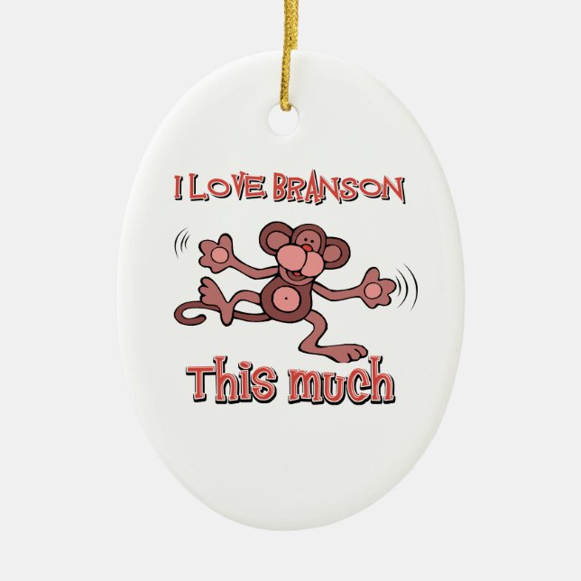 Ornamento De Cerâmica Eu amo BRANSON este muito (Frente)