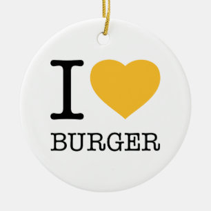 ORNAMENTO DE CERÂMICA EU AMO BURGER