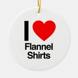 Ornamento De Cerâmica eu amo camisas da flanela