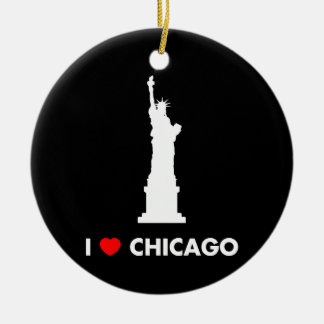 Ornamento De Cerâmica Eu amo Chicago - estátua da liberdade