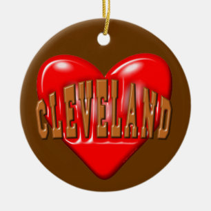 Ornamento De Cerâmica Eu amo Cleveland