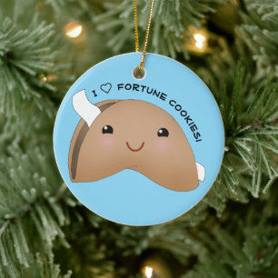 Ornamento De Cerâmica Eu Amo Cookies Fortune