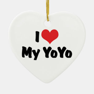 Ornamento De Cerâmica Eu Amo Coração Meu YoYo
