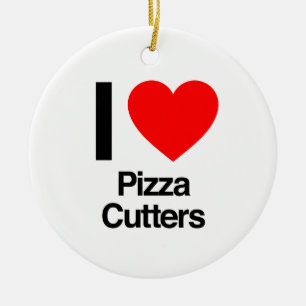 Ornamento De Cerâmica eu amo cortadores da pizza