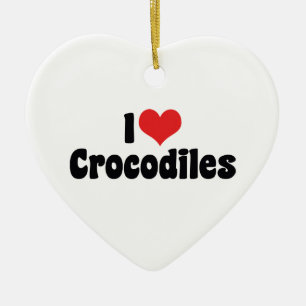 Ornamento De Cerâmica Eu Amo Crocodilos Coração - Amante de Crocodilos
