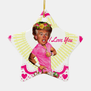Ornamento De Cerâmica eu amo donald Trump