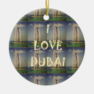 Ornamento De Cerâmica Eu Amo Dubai