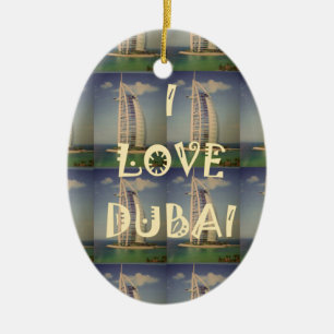 Ornamento De Cerâmica Eu Amo Dubai