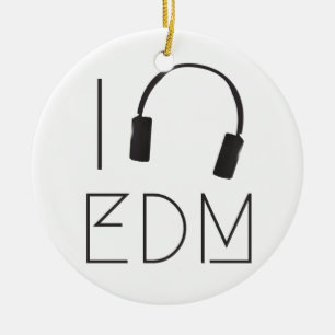 Ornamento De Cerâmica Eu amo EDM