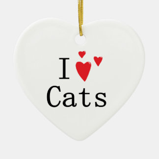 Ornamento De Cerâmica Eu amo gatos