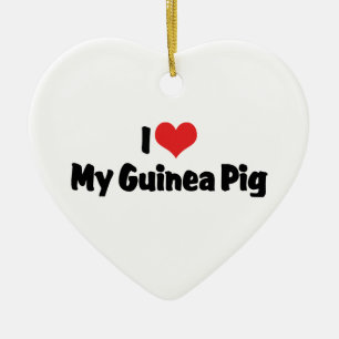 Ornamento De Cerâmica Eu amo Heart My Guiné Pig