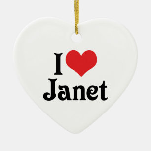 Ornamento De Cerâmica Eu Amo Janet