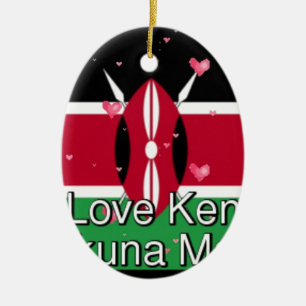 Ornamento De Cerâmica Eu Amo! Kenya Hakuna Matata