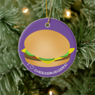 Ornamento De Cerâmica Eu Amo Kiddie Cheeseburgers