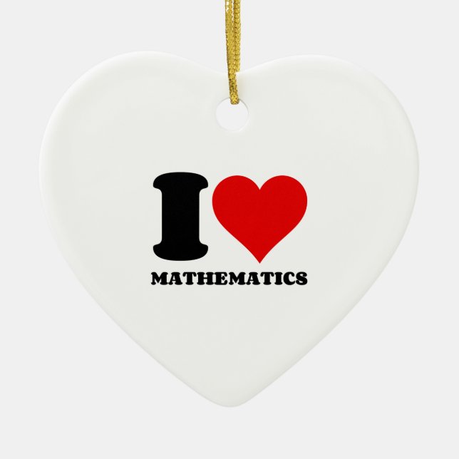 ORNAMENTO DE CERÂMICA EU AMO MATEMÁTICA (Frente)