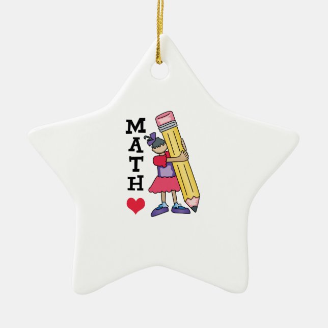 ORNAMENTO DE CERÂMICA EU AMO MATEMÁTICA (Frente)