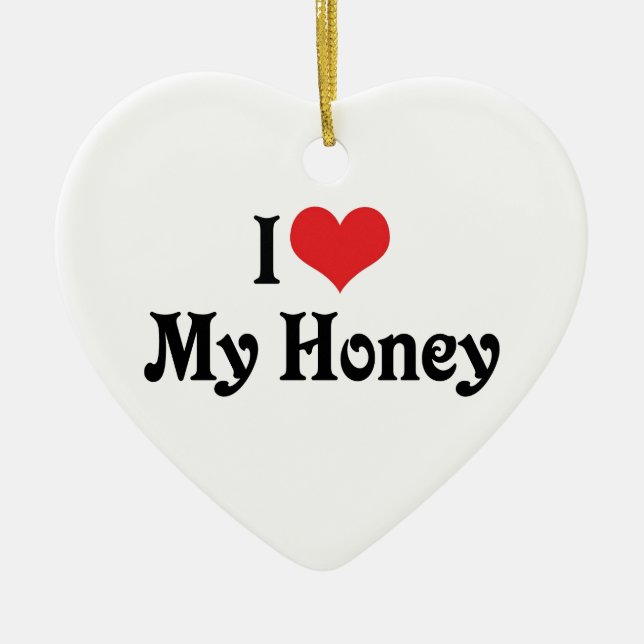 Ornamento De Cerâmica Eu Amo Meu Amor (Frente)