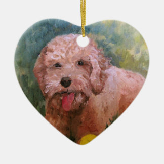 Ornamento De Cerâmica Eu amo meu cão Oranament Goldendoodle