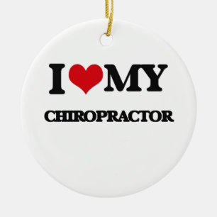 Ornamento De Cerâmica Eu amo meu Chiropractor