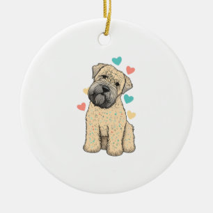 Ornamento De Cerâmica Eu Amo Meu Coração De Cachorro De Terrier, Com Cas