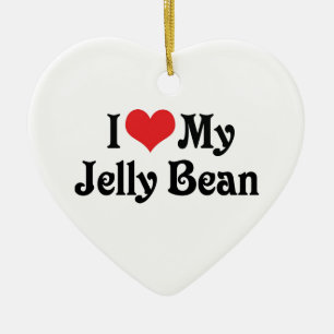Ornamento De Cerâmica Eu Amo Meu Jelly Bean