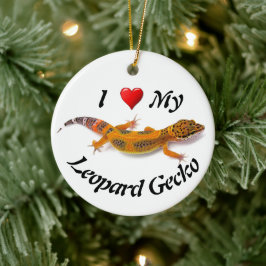 Ornamento De Cerâmica Eu Amo Meu Leopardo Gecko Lizard