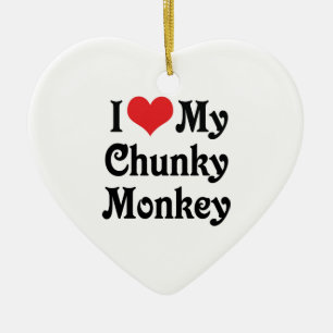 Ornamento De Cerâmica Eu Amo Meu Macaco Gorducho