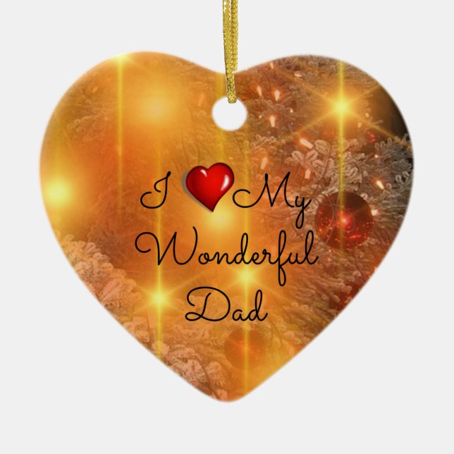 Ornamento De Cerâmica Eu Amo Meu Pai Maravilhoso (Frente)