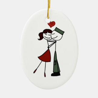 Ornamento De Cerâmica Eu amo meu soldado