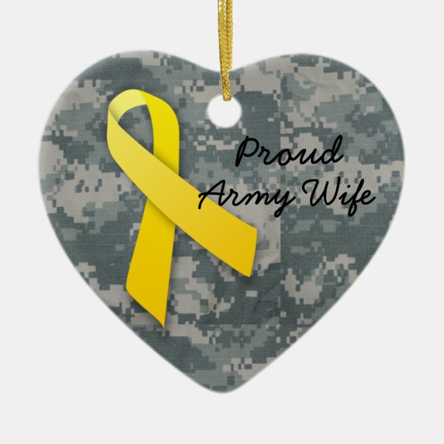 Ornamento De Cerâmica Eu amo meu soldado (Frente)