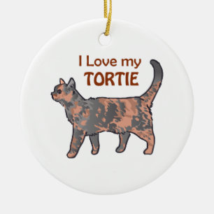 Ornamento De Cerâmica Eu amo meu Tortie