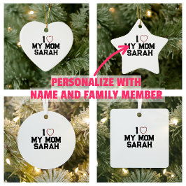 Ornamento De Cerâmica Eu Amo Minha Mãe