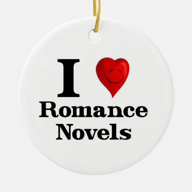 Ornamento De Cerâmica Eu amo novelas romances (Frente)