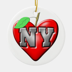 Ornamento De Cerâmica Eu amo NY