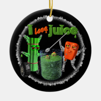 Ornamento De Cerâmica Eu amo o aipo do suco & o modelo 100 da pimenta+