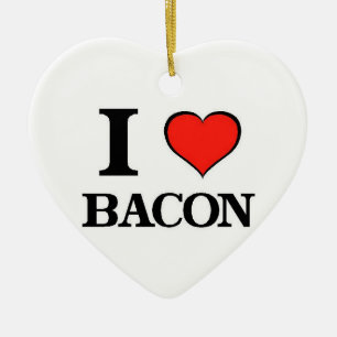 Ornamento De Cerâmica Eu amo o bacon