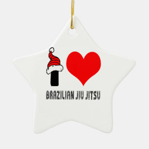 Ornamento De Cerâmica Eu amo o design de Jiu-Jitsu do brasileiro