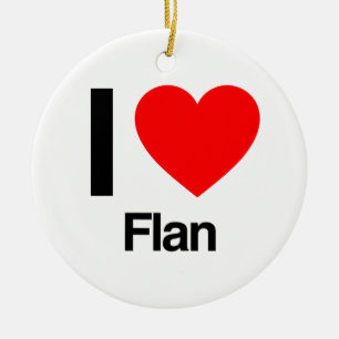 Ornamento De Cerâmica eu amo o flan