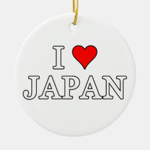 Ornamento De Cerâmica Eu amo o Japão