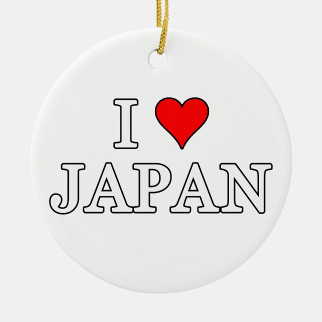Ornamento De Cerâmica Eu amo o Japão (Frente)