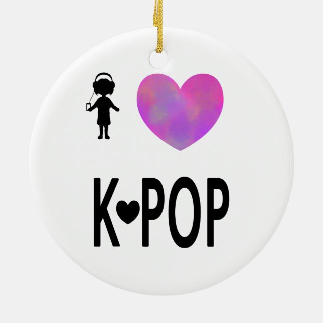 Ornamento De Cerâmica Eu amo o K-pop (Traseira)